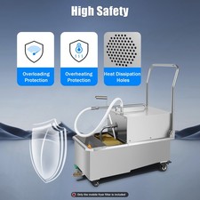 550W Mobile Deep Fryer Filter 55L Commercial Frying Oil Filter System Machine