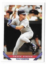 1993 Topps Baseball Jeff Frye Rookie Card #197 Texas Rangers RC. rookie card picture