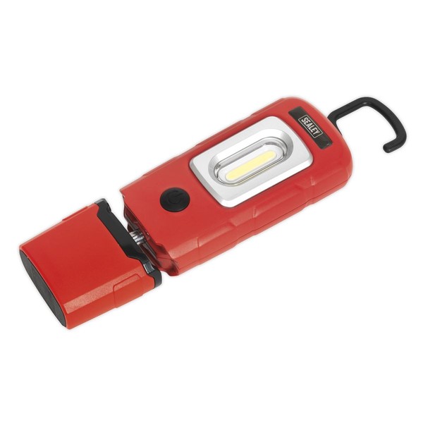 Sealey Wiederaufladbare 360° Inspektionsleuchte 3W COB & 1W SMD LED Rot-image