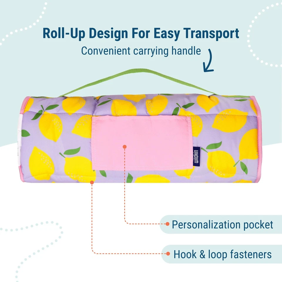 Alfombrilla para dormir para niños de 43 pulgadas - Alfombrilla para dormir de microfibra suave para niños pequeños con almohada - Lil... Foto 3 de 4