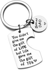 Bonus Dad Gifts Stepdad Fathers Day Keychain Gifts Step Dad Birthday Apprecia...