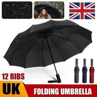 8  Ribs  black Automatic Open Umbrella Close Windproof Compact Strong Folding