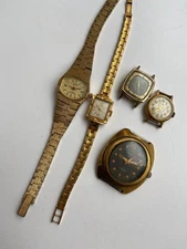 Vintage WRIST WATCH SCRAB AU G GOLD PLATED 10 MICRONS 137 GRAMS G PLAQUE