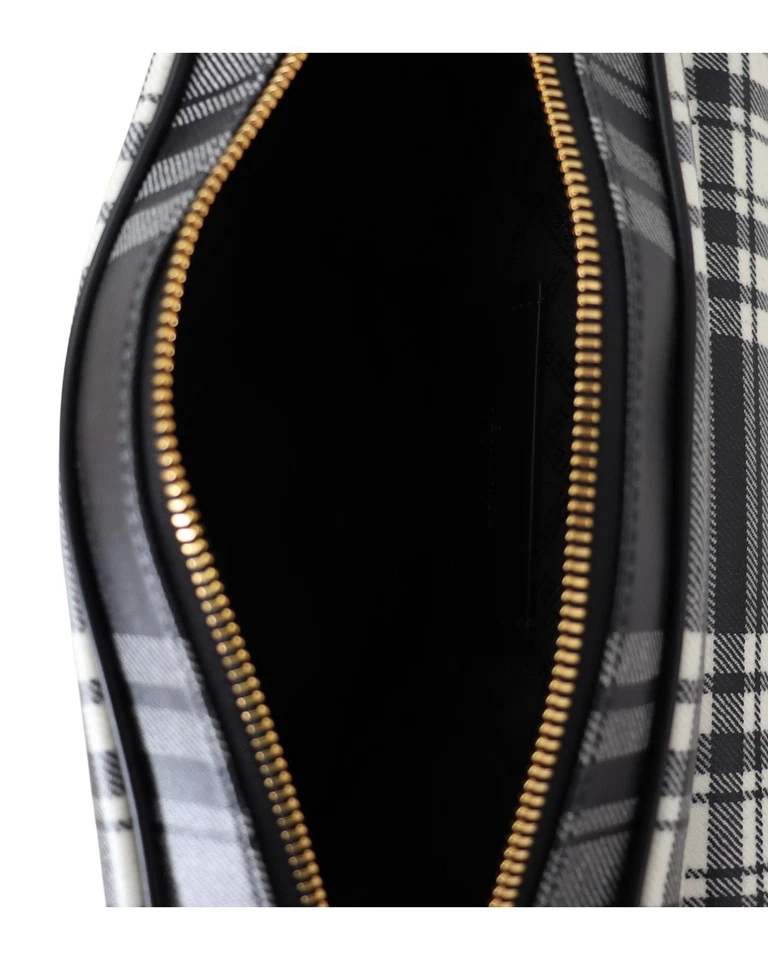 Versace Plaid Crossbody Bag BlackWhite Men Grey Shoulder Bags — 第 4/4 张图片