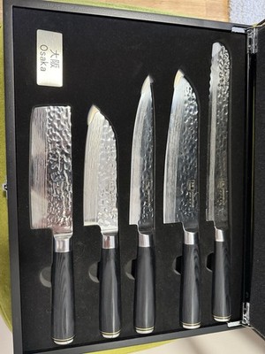 OSAKA Damascus Professional Kitchen Chef's Knife Japanese Set 5 Piece