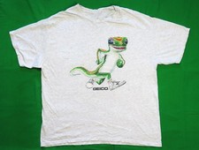 1990's Vintage T Shirt Geico Gecko Lizard Martin Advertise Employee