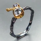 Handmade Natural Blue Topaz Ring 925 Sterling Silver Size 7 /R462994