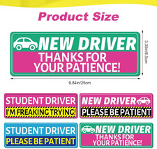 Student Driver Sticker Magnet for Car - 4 Pcs New Driver Sticker Magnetic Fu...