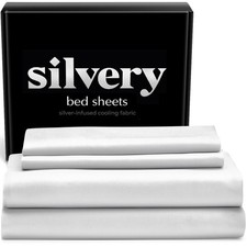Silver Infused Bed Sheets Set - Award-Winning Self-Cooling Fabric with Self-C...