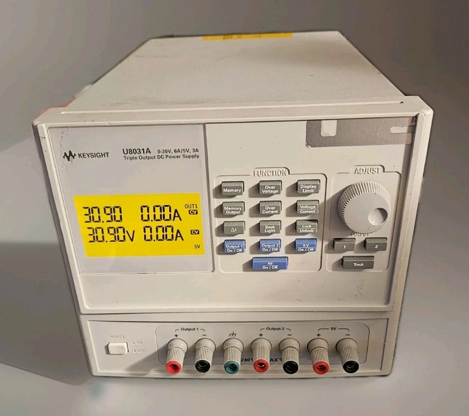 HP/Agilent/Keysight U8031A Triple Output DC Power Supply 0-30V, 6A / 5V, 3A - Image 2 of 4
