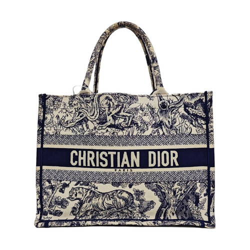 DIOR Book Tote Handbags Cloth Blue Free Shipping | Duties Paid