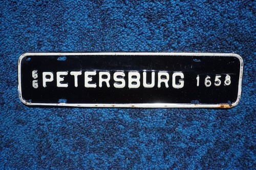 1966 PETERSBURG Virginia License Plate City Town Topper