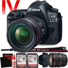 Canon EOS 5D Mark IV DSLR Camera 24-70mm f/4L Lens Intl Model Version 30.4 M