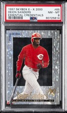 1997 SKYBOX E-X 2000 ESSENTIAL CREDENTIALS #65 DEION SANDERS #/99 PSA 8