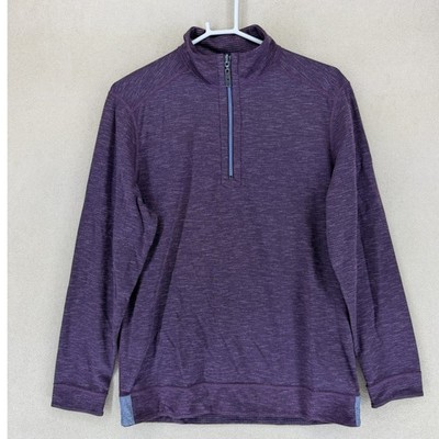 Tommy Bahama Beach Mist Rev Half Zip Pullover Mens S P Berry Polyester Cotton