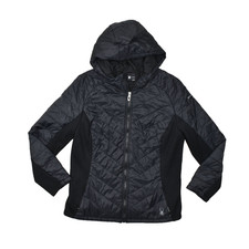 Spyder Women's Black Puffer Hooded Full Zip Jacket Regular Size M Polyester
