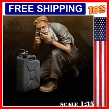 1/35 Scale WWII Shaved Soldier Resin Figure Assembled Model Kit, Historical M...