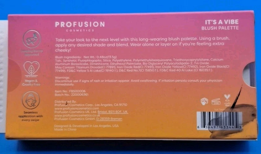 Profusion Cosmetics  It's A Vibe Blush Palette  Pressed Powder - Image 3 of 3