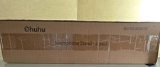 Microphone Stand 2 pack, Ohuhu Tripod Boom Mic Stands, Dual Mic Clip Black