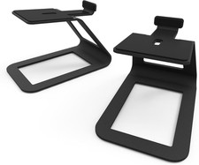 SE4 Elevated Desktop Speaker Stands for Medium Bookshelf Speakers & Mid-Size 3”-