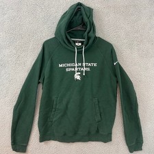 Nike Michigan State Womens size Large Spartans Green Hoodie Pullover Sweatshirt