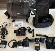 Nikon D3300 Camera Bundle w/ Lenses, Vivitar Flash VIV-SF-3000, Bags
