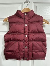 Gymboree Boys Girls Burgundy Quilted Puffer Vest Small 4-5 Vtg