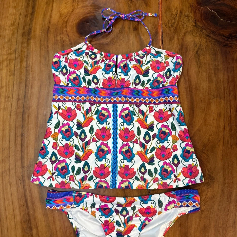 NUEVO Traje de baño Nanette Leport para mujer Tankini Top conjunto grande floral playa Foto 2 de 4