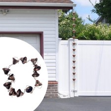 Rain Chain for Gutter, Rainwater Diverter, Deck, Bronze, Yard, Metal,