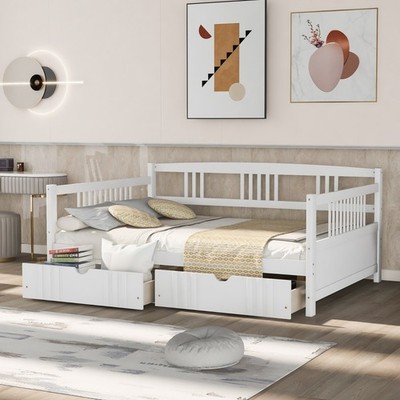  ️MATTRESS NOT INCLUDED ️Full Size Day Bed +2 Drawers +Mattress Not Needed!