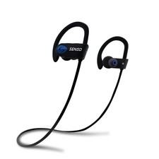 Senso Bluetooth Headphones, Best Wireless Sports Earphones w/Mic Black Blue 