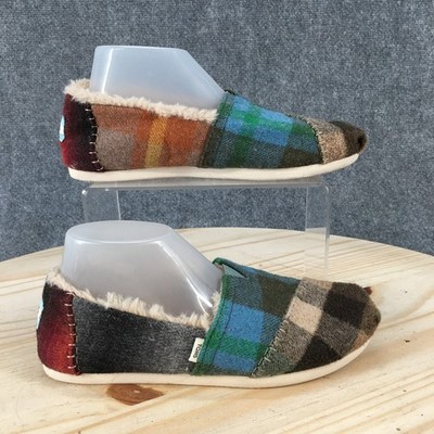 Toms Shoes Womens 5 Alpargata Faux Fur-Lined Multicolor Comfort Low Top Casual