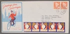 MayfairStamps Denmark 1950 Strip Christmas Label Greetings from Copenhagen to Sa