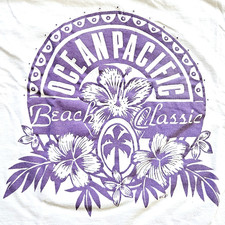 Vintage 90s Ocean Pacific OP Surf Skate Beach Classic T Shirt Large SStitch