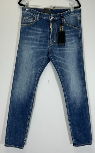 Dsquared2 Cool Guy Slim Fit Men's Size 50 IT Navy Denim Jeans NWT