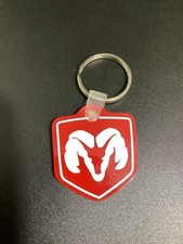 Dodge RAM Red Rubber Keychain 1.75? Ohio Dealership READ