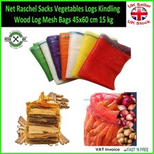 Net Raschel Sacks Vegetables Logs Kindling Wood Log Mesh Bags 45x60 cm 15 kg