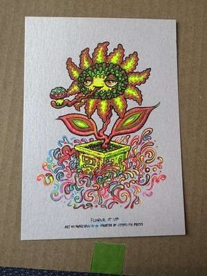 Marq Spusta FLOWER IT UP silver shimmer? (Please read) Inks 5x7 Signed Mint
