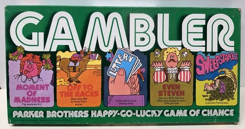Vintage 1977 Parker Brothers GAMBLER Board Game Complete Near Mint Contents .