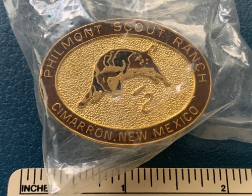 NOS Vintage PHILMONT SCOUT RANCH Cimarron New Mexico NECKERCHIEF SLIDE Bull BSA - Picture 1 of 3