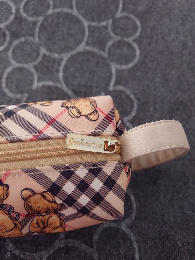 Burberry Teddy Bear Pattern Pouch Small Beige Che… - image 2