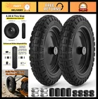 Flat Free Tire & Wheel 4.00-6" Solid Garden Wheelbarrow Tires 13" 300Lbs, 2Pcs
