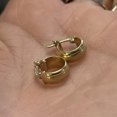 750 18K ITALIEN GELBGOLD CREOLEN STIL OHRRINGE ZADI HERSTELLERMARKEN 1,9g