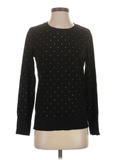 DKNY Women Black Pullover Sweater XS