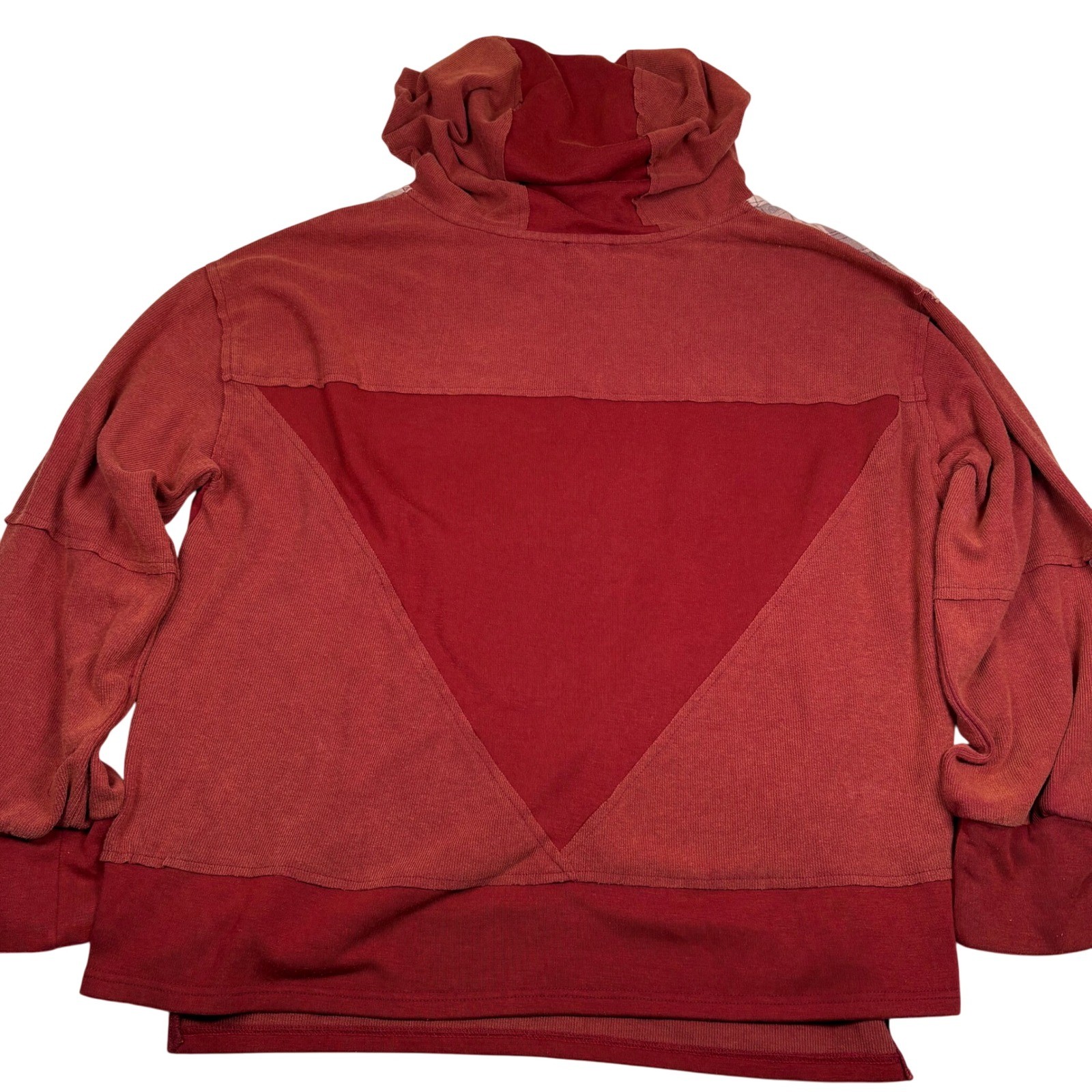 POL Patchwork Pullover Hoodie Womens Large Red Ru… - image 3