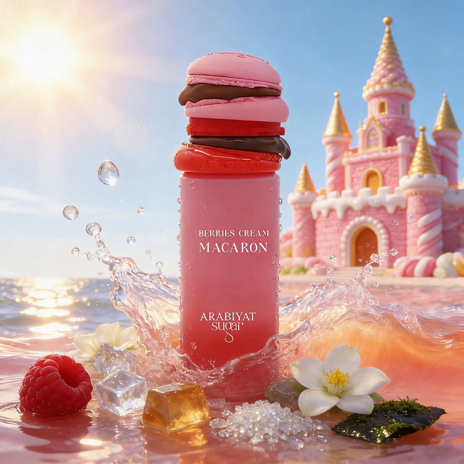 Eau de parfum femme Arabiyat Sugar Cream Berries Macaron 100ml, le flacon idéal à offrir