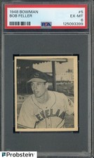 1948 Bowman #5 Bob Feller Cleveland Indians RC Rookie HOF PSA 6 EX-MT