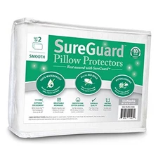 Set of 2 Size SureGuard Pillow Protectors - 100% Standard Smooth Cotton
