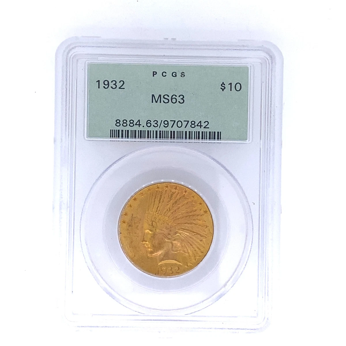 Uncirculated MS 63 Graded 1932 Year Eagle $10 US Gold Coins (Pre