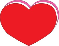 15 PCS TriColor Heart CutOuts 8x10 Inch Construction Paper Decoration